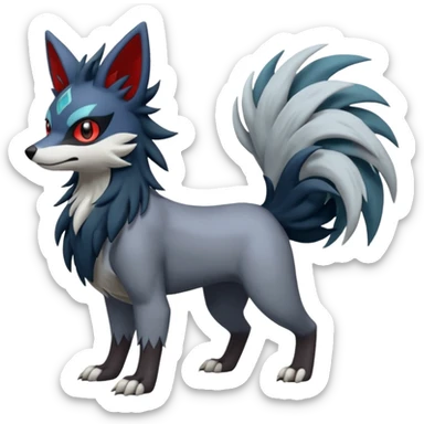 Mightyena-Zorua-Silvally-Fakémon-hybrid-creature (full body)  sticker