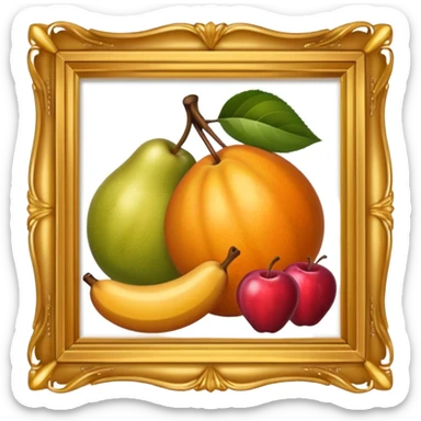 dark still life in a golden frame sticker