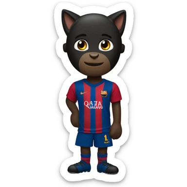 Gato negro con camiseta de Messi  sticker