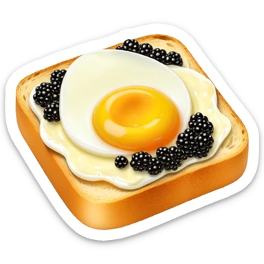 Toast with Swedish caviar and egg sticker