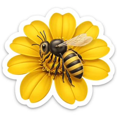flower on bees sticker