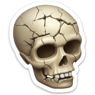 Horror broken skull sticker