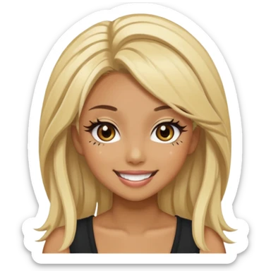 Blonde black gyaru girl sticker