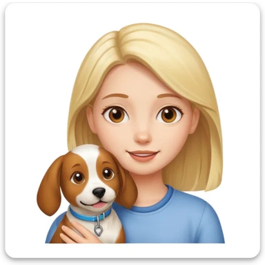 girl and her pet dog sticker