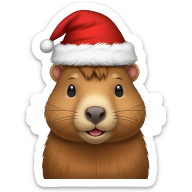 Capibara con sombrero navideño sticker