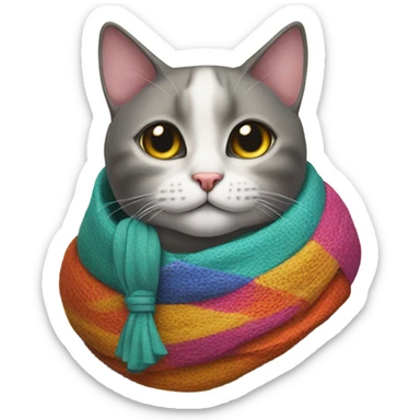 Cat wearing a babushka sticker