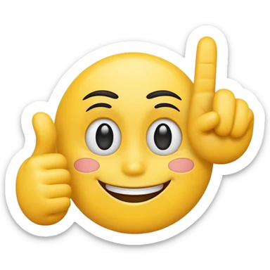 Smile face with top finger sticker