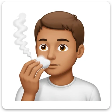 Man sniffing white powder sticker