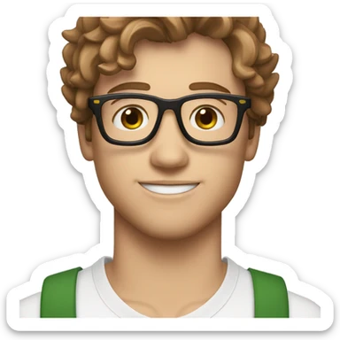 jeremy allen white from the bear with brown hair and glasses and a university of oregon hat on sticker