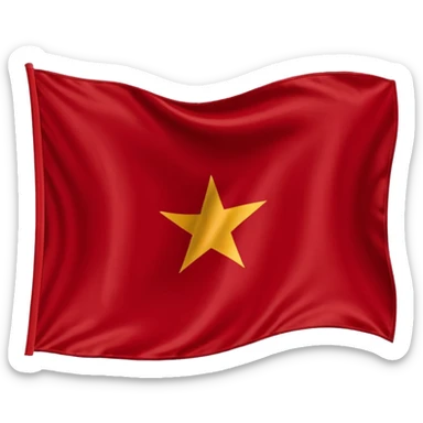 Bandera rectangular con fondo blanco liso. En el centro, una cruz de Borgoña en forma de aspa diagonal, hecha de dos ramas desgajadas con nudos y bordes irregulares. Color rojo oscuro intenso. Estilo plano y heráldico, sin sombras, sin texturas, sin texto ni elementos adicionales. sticker