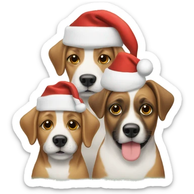 Three dogs with Santa hats sticker