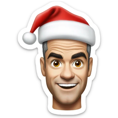 robbie williams with santa hat sticker