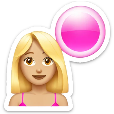 Blonde girl tanning with pink sun reflector sticker