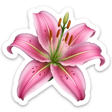 pink lily emoji sticker