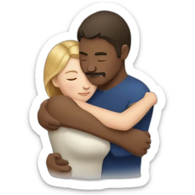 Metis Man and white woman hug love sticker