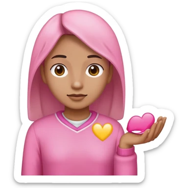 volunteer person in pink color helping others sticker