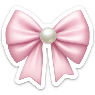 light pink bow with a pearl charm sticker