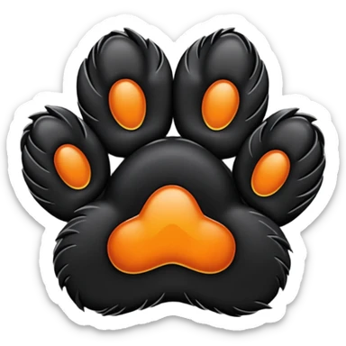blcak paw sticker