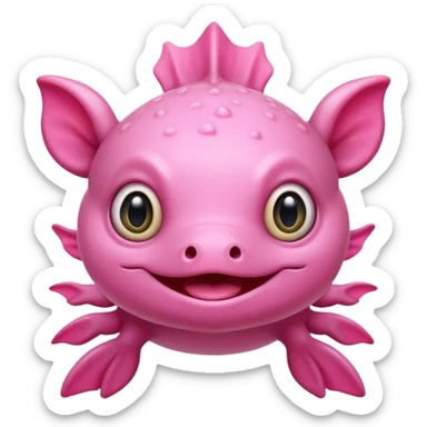 cartoon ajolote axolotl with big eyes and a happy expression sticker