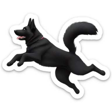 Black german shepherd doing a cartwheel sticker