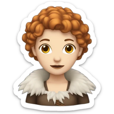 white witch with brown pixie hair sticker
