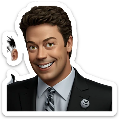 smiling boy in formal suit sticker