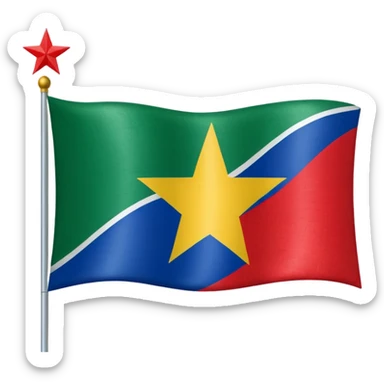 🇬🇦 flag up site and down site red colour centre middle white colour and for star red colour sticker