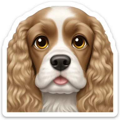 White cocker spaniel with brunette white girl sticker