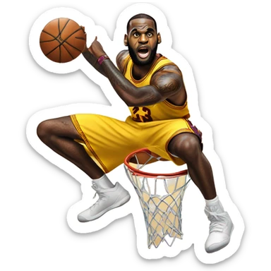 LeBron James dunking sticker