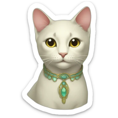 Cat art nouveau sticker