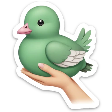 un ditto de pokemon con una paloma adentro de aprobado, y sea verde  sticker