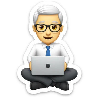 marketing professional with computer screen sticker