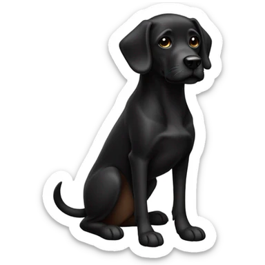 Black dog with short legs sticker