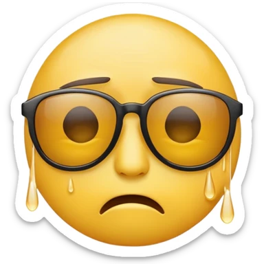crying emoji with sunglasses on sticker