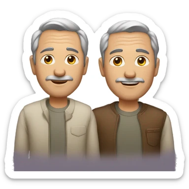 two men middle aged sticker