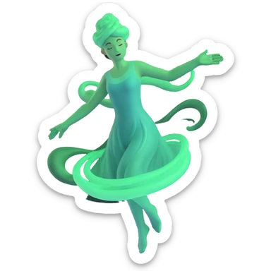 person with a mystical, swirling green aura, ethereal and dreamy sticker