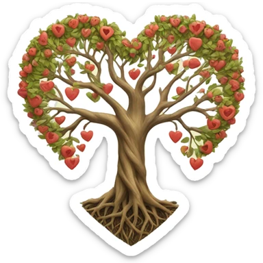 Tree of life heart sticker