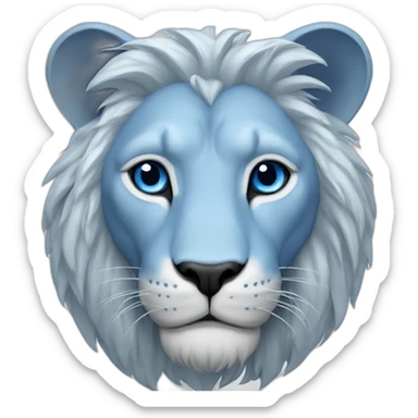 blue lion blue eyes sticker