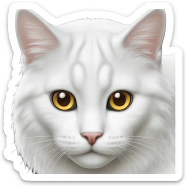 gato branco de olho azul e vesgo sticker