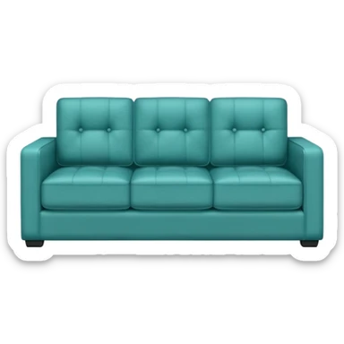 Square teal three-seater sofa  sticker