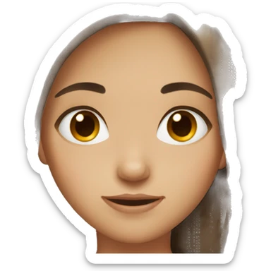 girl emoji with dark brown hair with brown eyes freckles  sticker