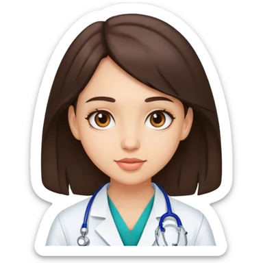 Brunette girl student medicine  sticker