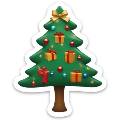 christmas presents underneath tree sticker