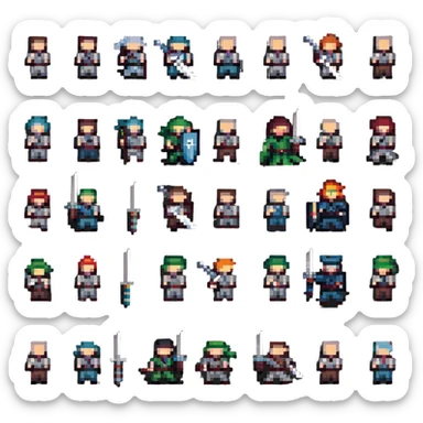 group of men with swords sticker