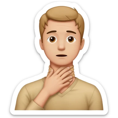 Guy holding neck in distress  sticker