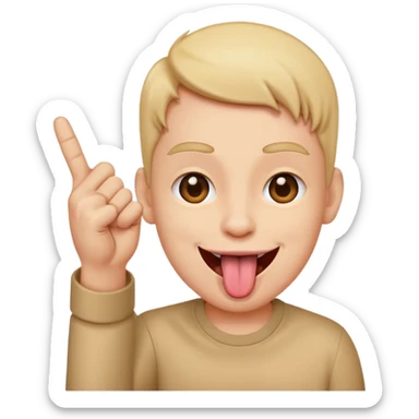 Tongue sticking out with middle finger sticker