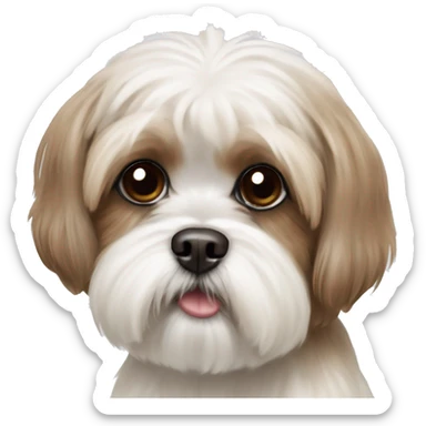 brown shih tzu crossed with bichon frise sticker