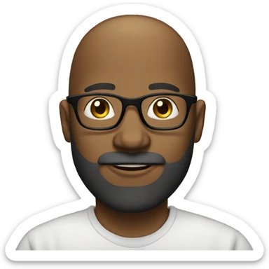 Bald- black man-with-glasses-with scruffy -beard in t shirt sticker