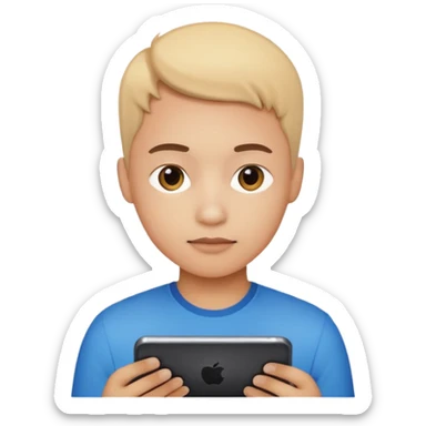 person with charts and social media icons, analyzing metrics, emoji style sticker