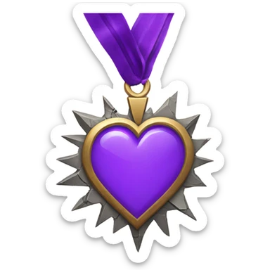 A broken Purple Heart sticker